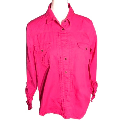 US Polo Assn Pink Collared Shirt Size L - Preppy, Casual, Classic