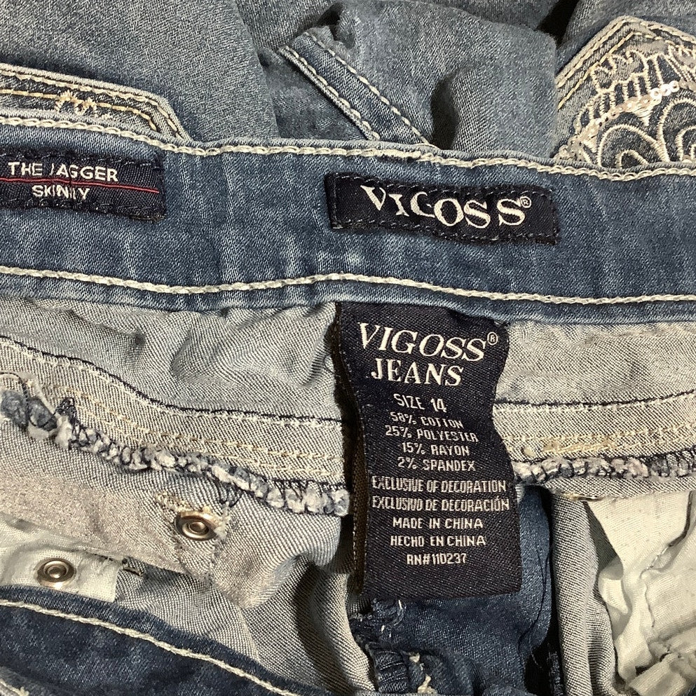 Vigoss Kids Jagger Skinny Jeans Size 14 - Trendy, Embellished, Casual