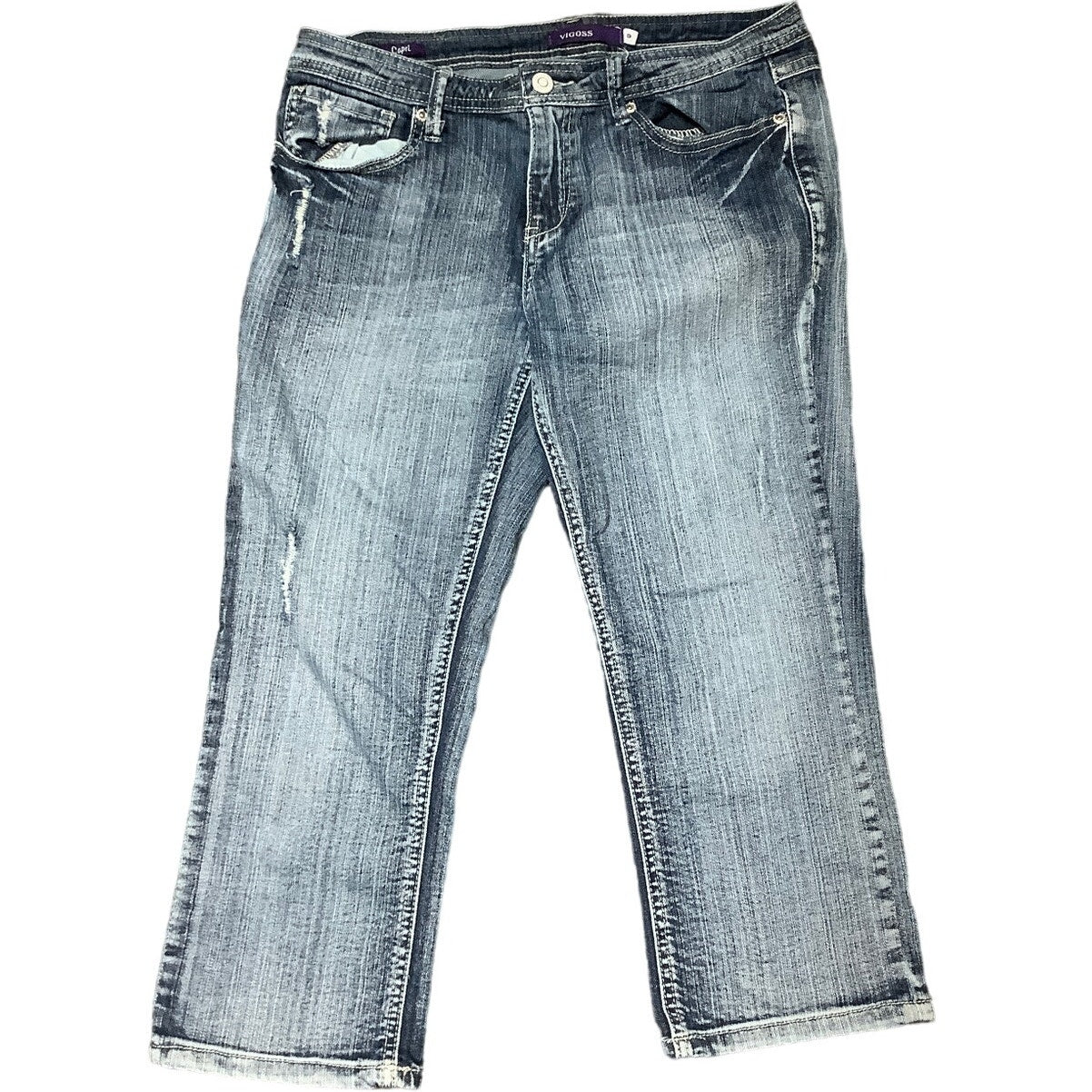 Vigoss Capri Jeans Size 9 - Casual, Distressed, Comfortable Denim