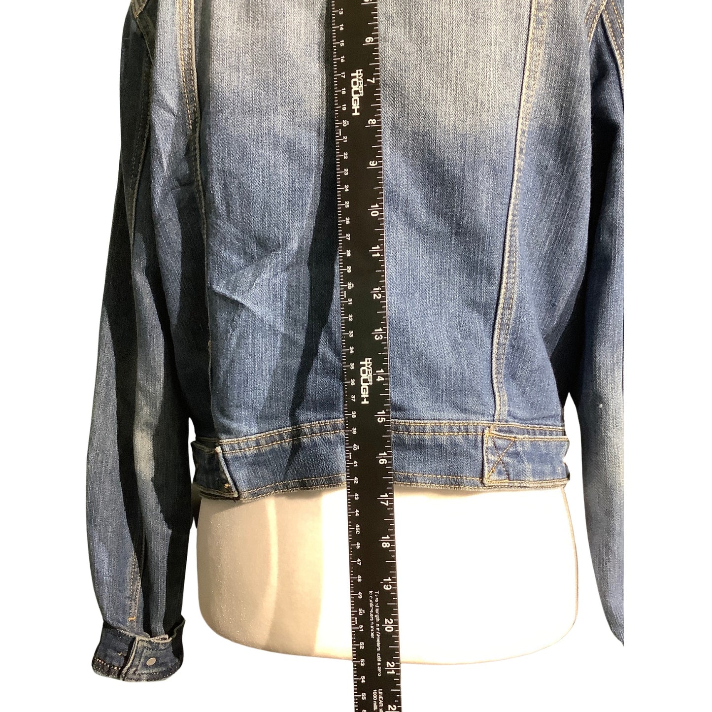 JouJou Denim Jacket Women's Size M Blue Cropped Button Up — Classic, Casual, Y2K
