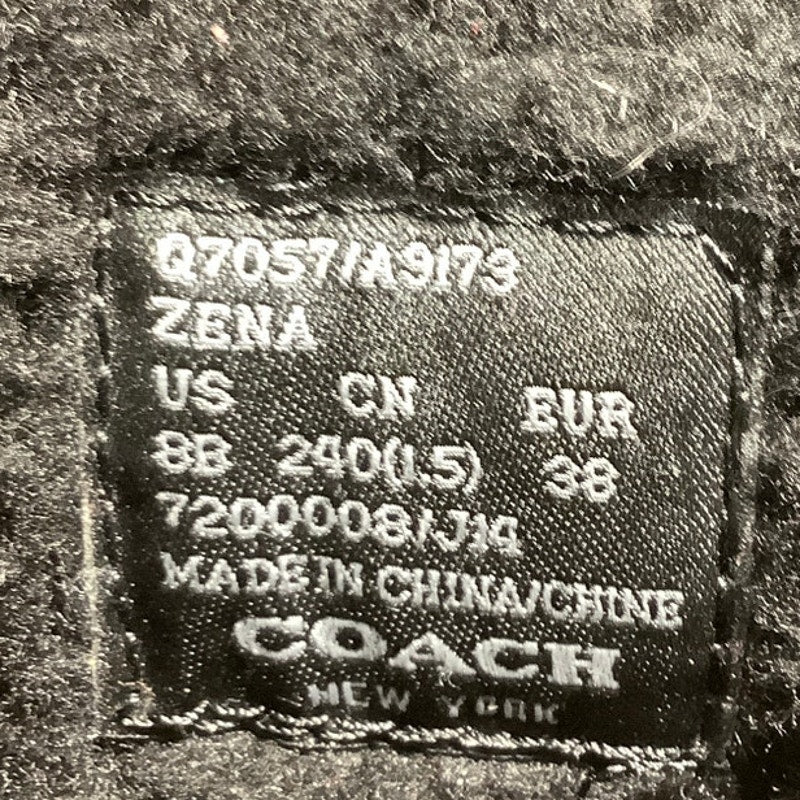 Coach Zena Leather Belted Winter Boots Black Women’s 8B — Sleek, Cozy, Chic