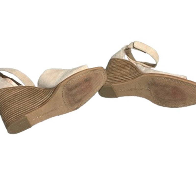 Vince Camuto Deedoriana Wedge Sandals Women’s 7.5M – Leather, Neutral, Comfy