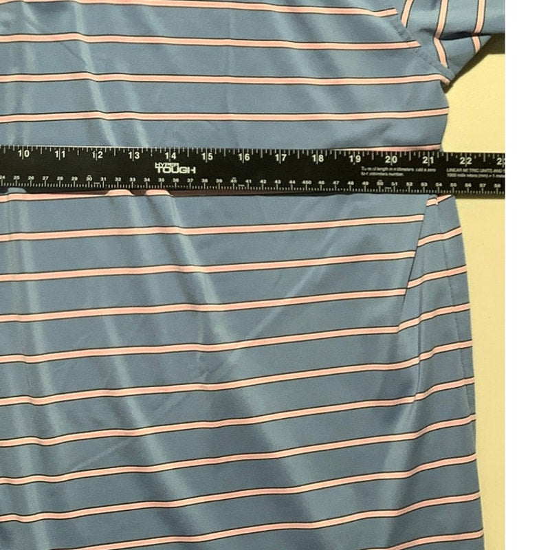 Turtleson Striped Golf Polo Men’s Large – Tour Performance, Quick-Dry, Athletic