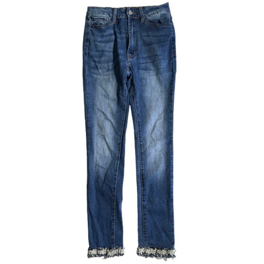Vocal Pearl Cuff Jeans Size S - Feminine, Glam, Y2K
