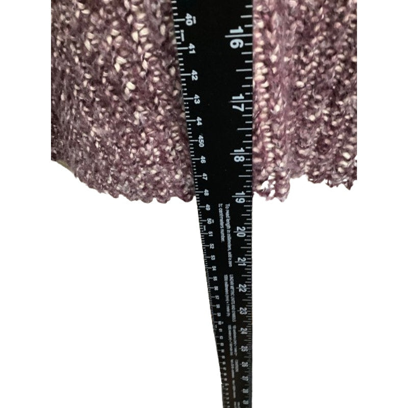 GeeGee Plum Purple and White Lace-Up Sweater, Size Small Cropped, Cozy, Feminine