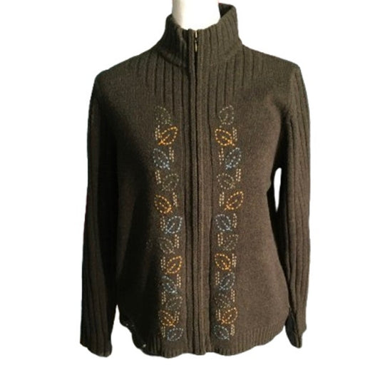 Woolrich Dark Loden Zip Sweater Size S - Vintage, Cozy, Cottagecore