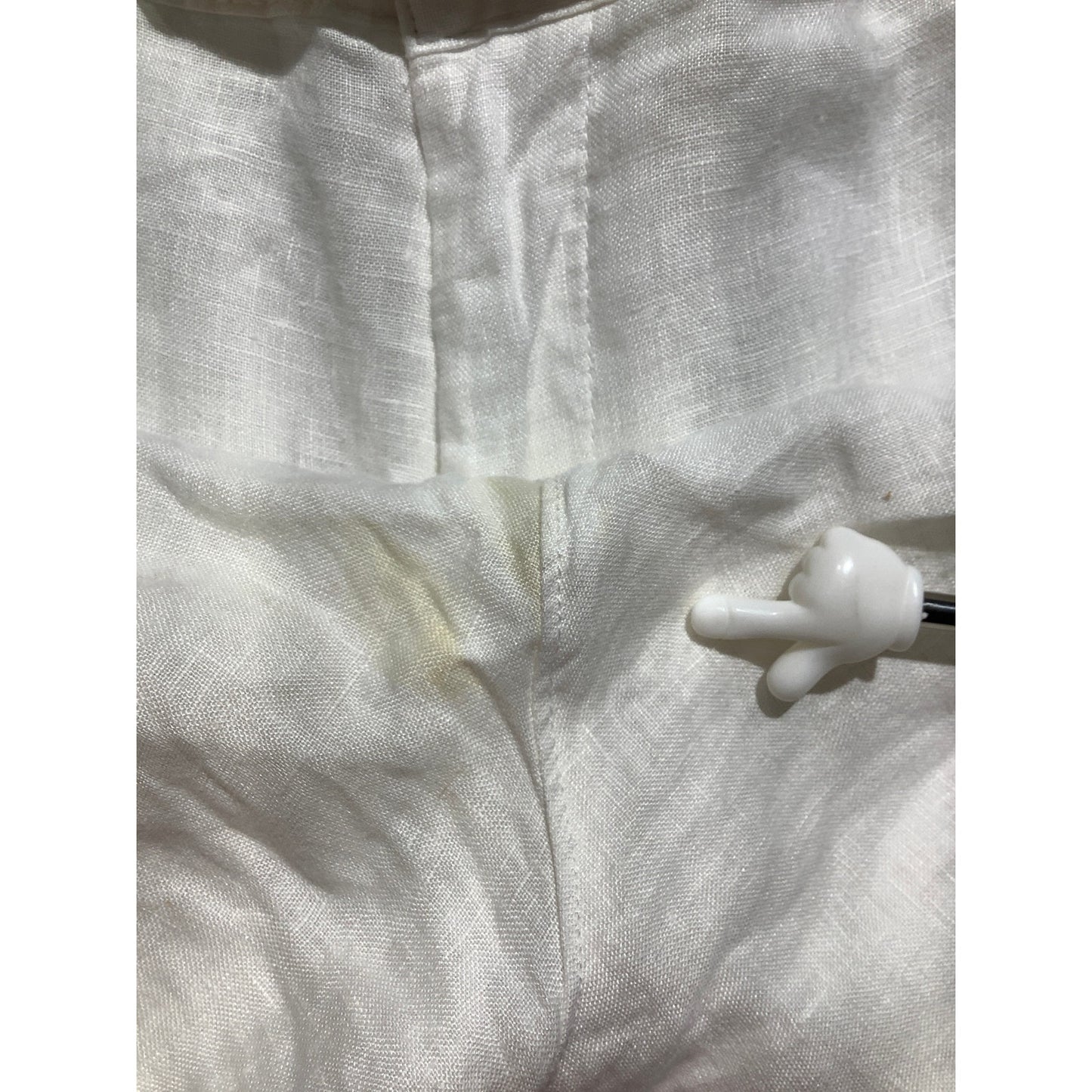Rachel Roy White Linen Cargo Crop Pants Women’s L — Lightweight, Casual, Summer