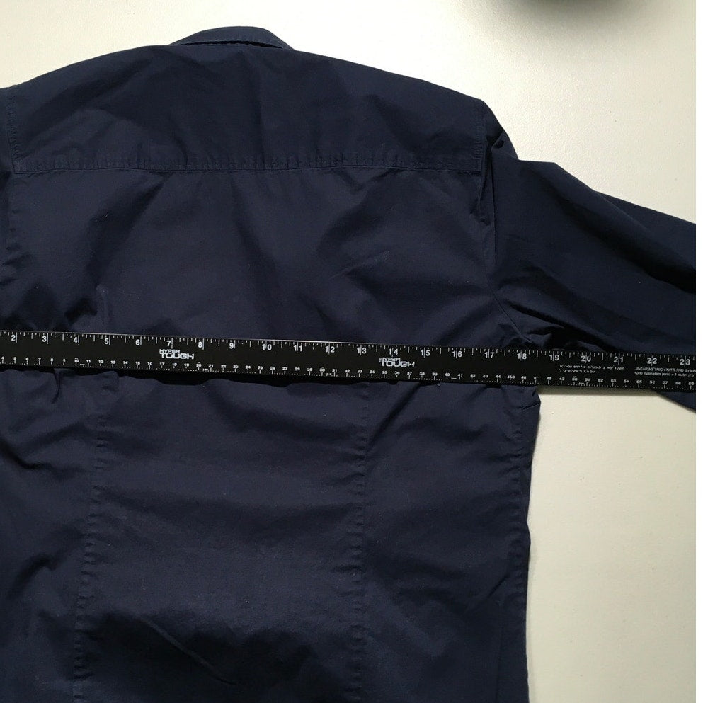 J. Crew Navy Haberdashery Shirt Women's LG - Preppy, Classic, Officecore