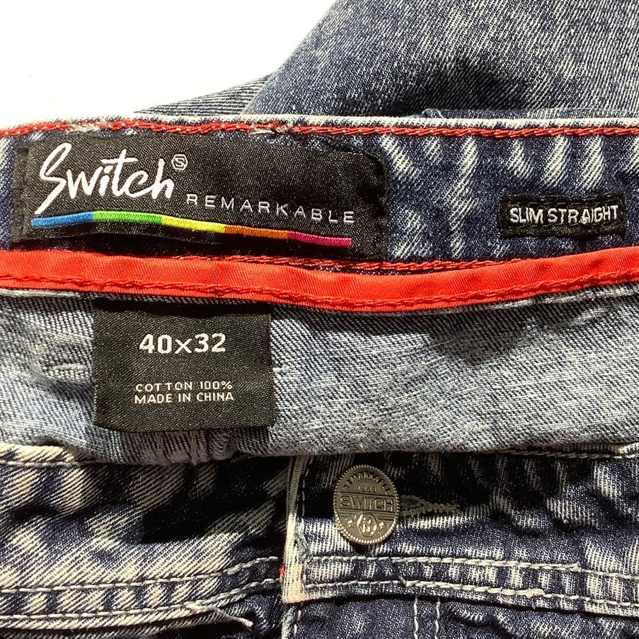Switch Acid Wash Jeans Men’s Size 40W 32L – Distressed, Acid Wash, 100% Cotton