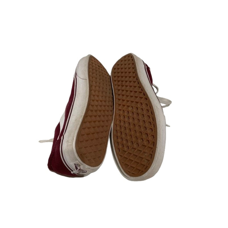Vans Maroon and White Sneakers Size 6.5 - Skater, Casual, Streetwear