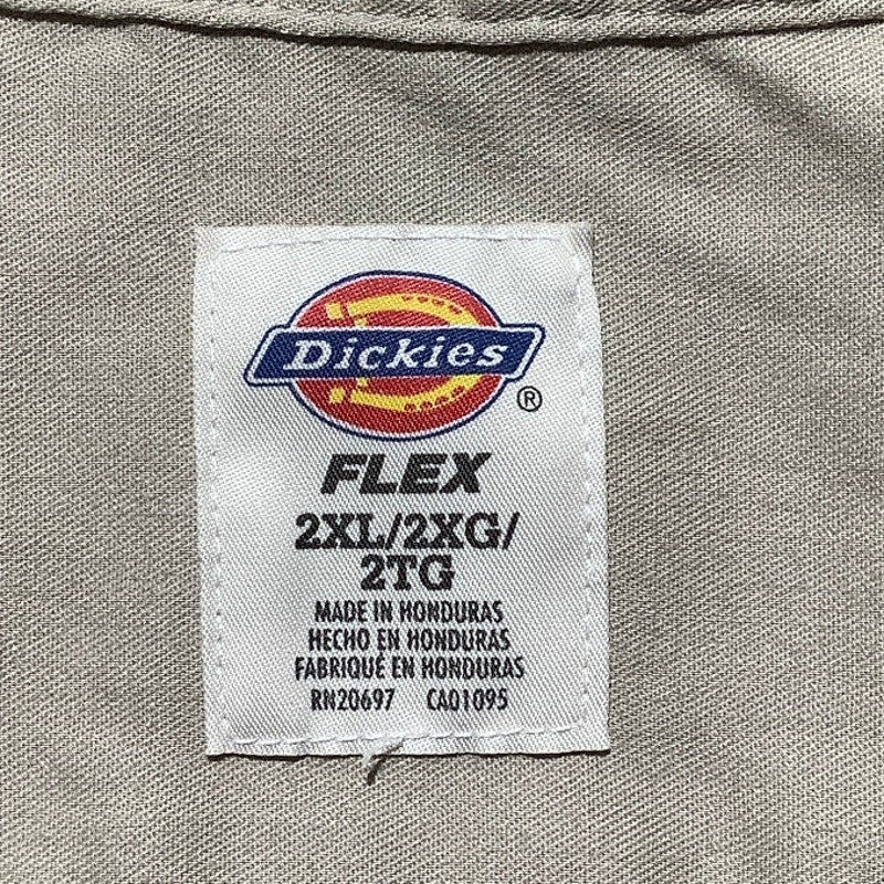 Dickies Khaki Button-Up Shirt Men’s Size 2XL – Workwear, Collared, Long Sleeve