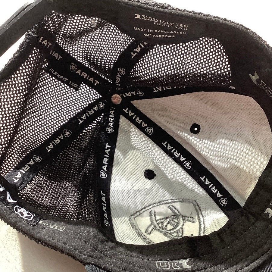 Ariat FlexFit 110 Black Mesh Trucker Hat — Western, Casual, Adjustable