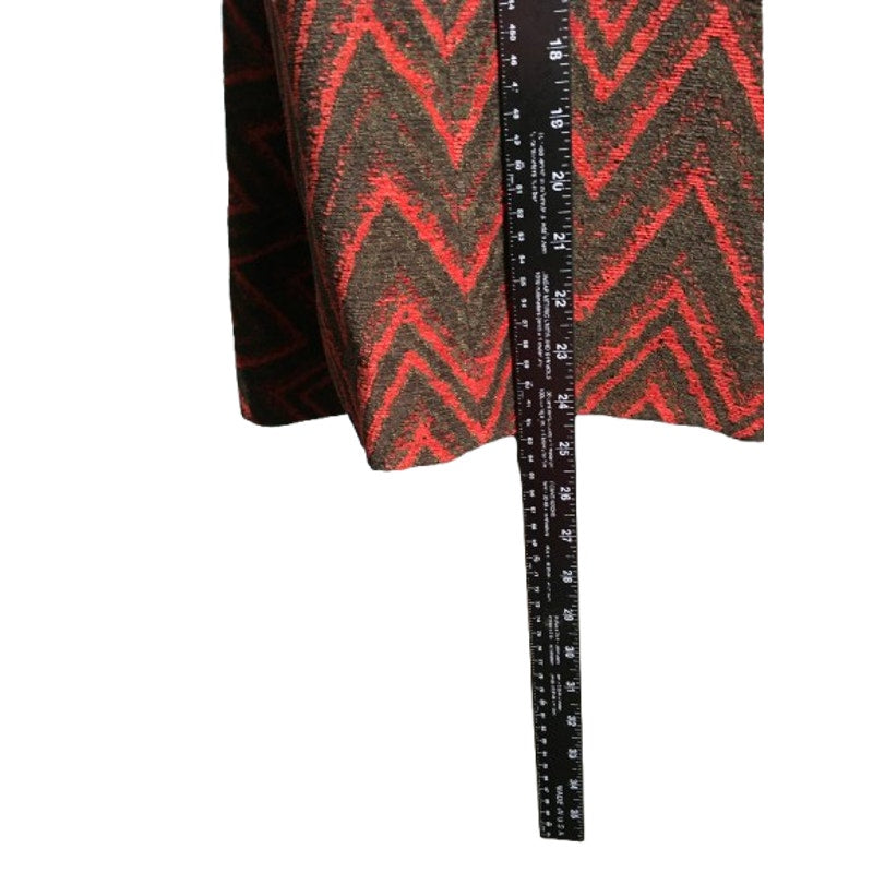 VTG Lindi Red/Black Chevron Jacket Size L – Boho, Statement, Cozy