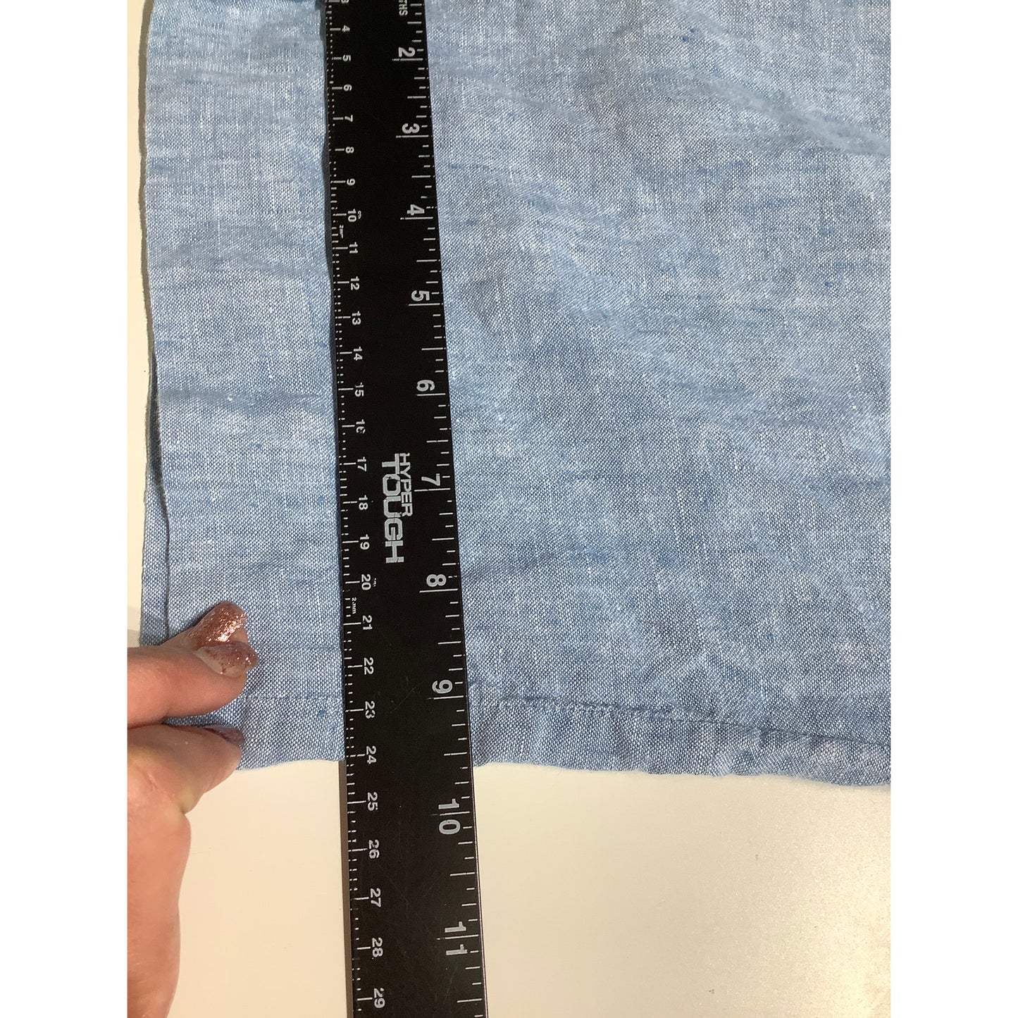 Talbots Light Blue Heathered Linen Cropped Pants M Classic, Comfortable, Casual