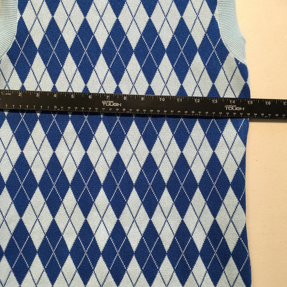 Zara Argyle Knit Dress Size M - Preppy, Coquette, Y2K