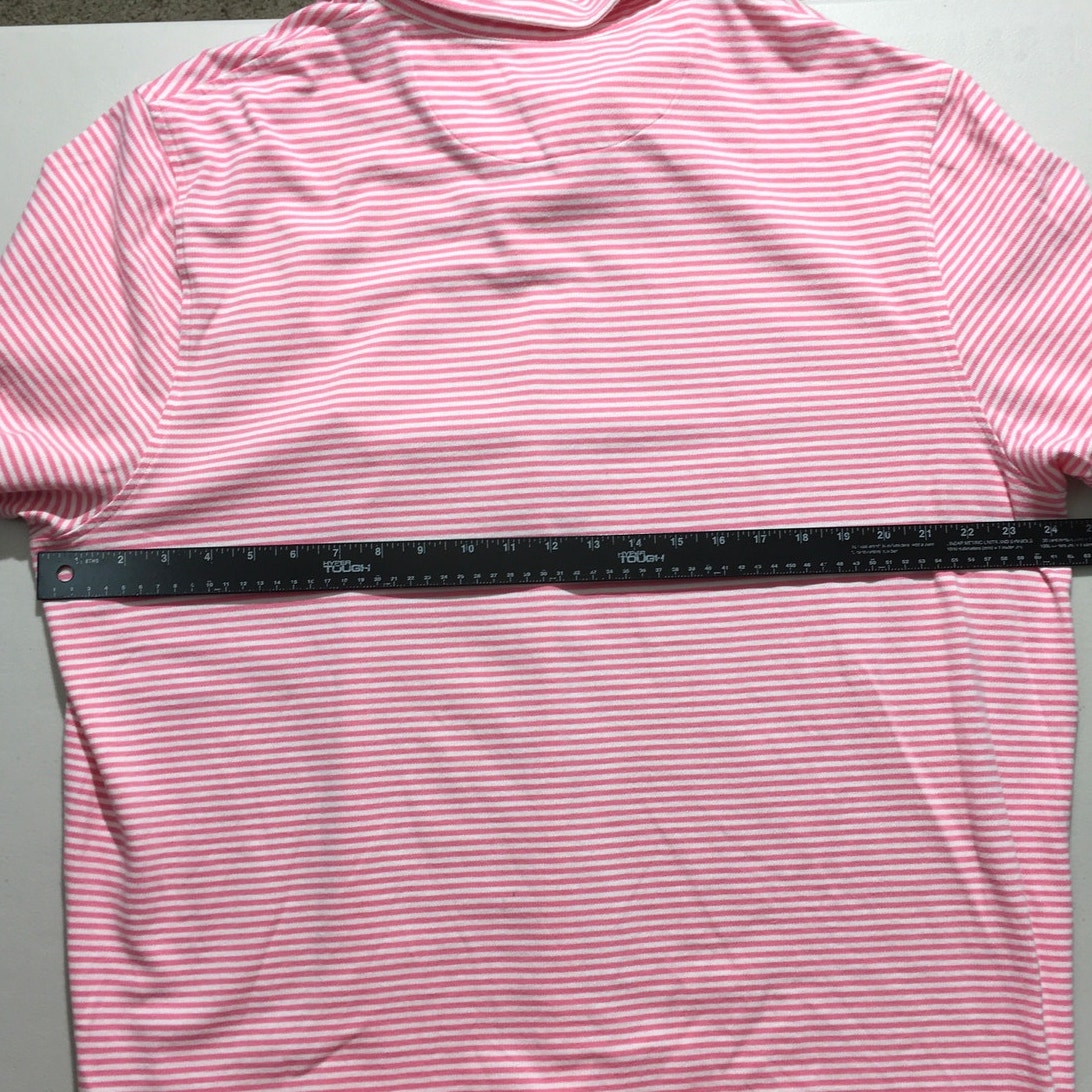 Vineyard Vines Light Pink & White Striped Polo XXL - Preppy, Coastal, Classic