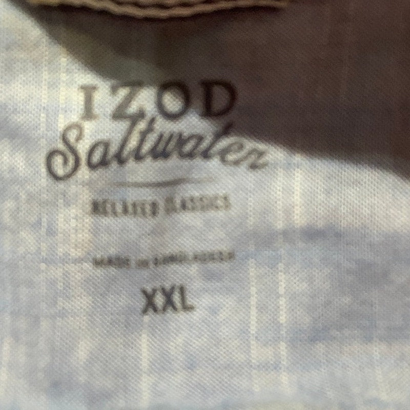 IZOD Mens Pink Size XXL Short Sleeve Shirt – Button Front, Plaid Check, Casual