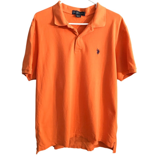 U.S. Polo Assn. Orange Polo Shirt Size XXL - Preppy, Classic, Casual