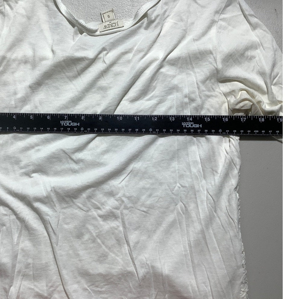 J.Crew White Lace Overlay Top Women’s Small – Elegant, Embroidered, 100% Cotton