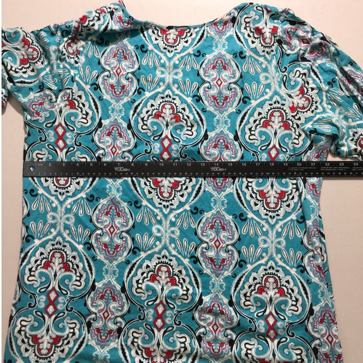 Ellen Tracy Turquoise Paisley Dress Size 1X - Boho, Feminine, Vibrant