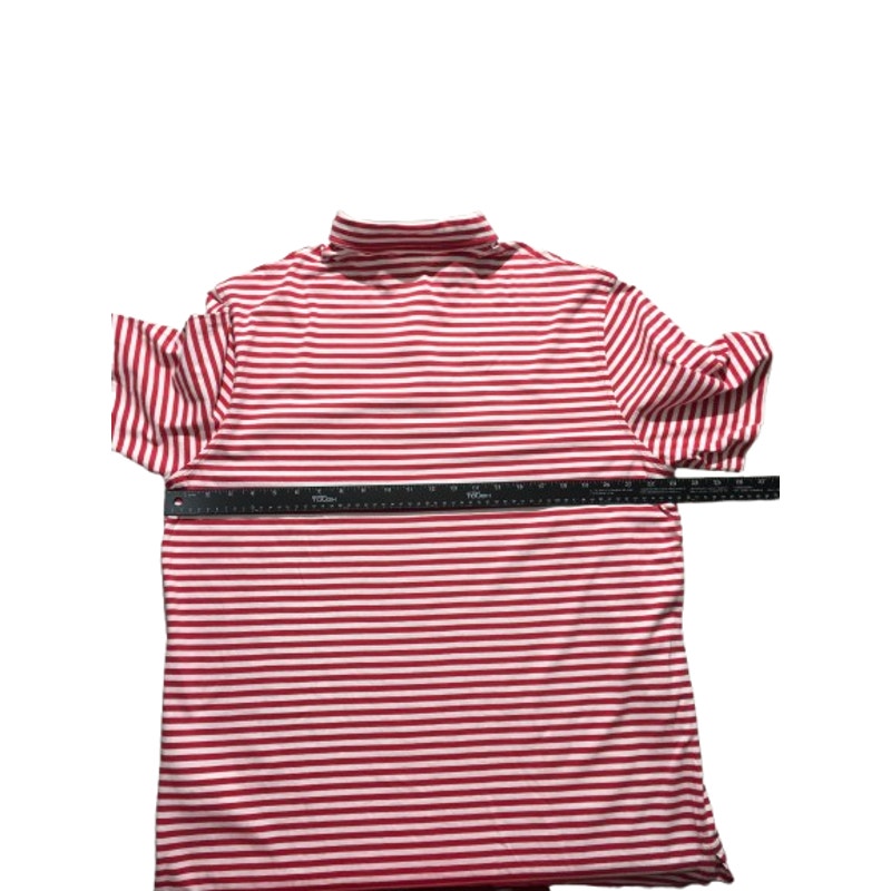 Polo Ralph Lauren Red & White Striped Polo Size L - Preppy, Classic, Coastal