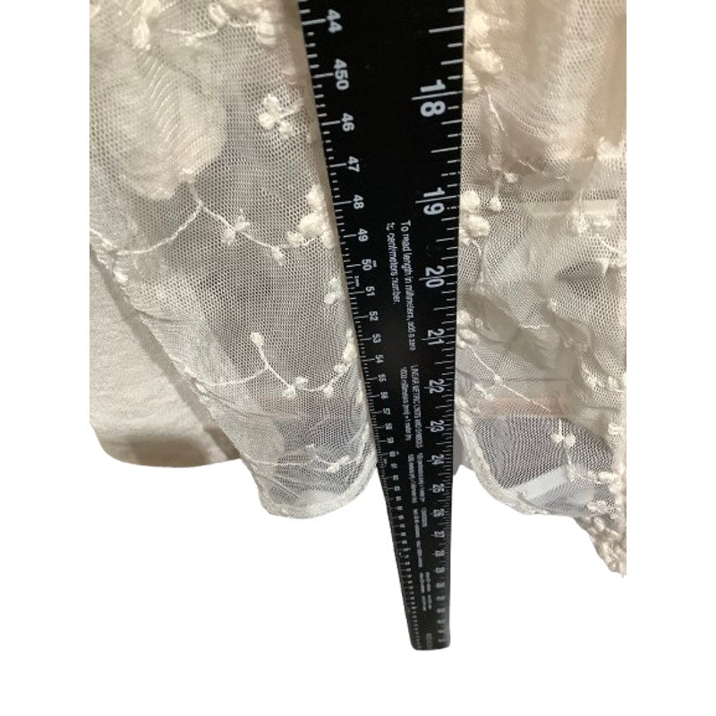 Abercrombie & Fitch Cream Floral Embroidered Chiffon Dress XS