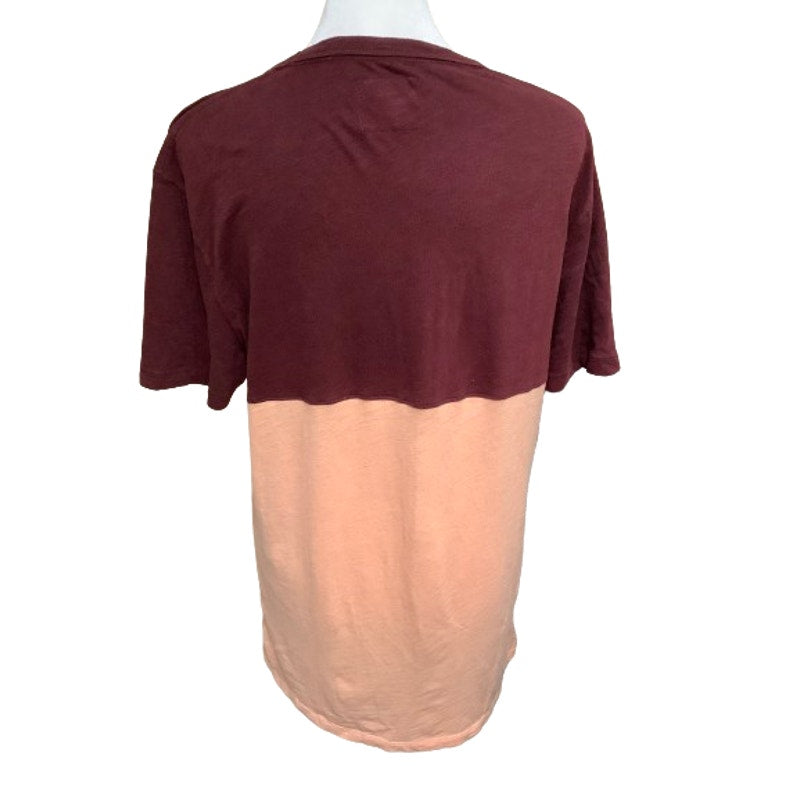 Abercrombie & Fitch Maroon/Peach Short Sleeve T-Shirt S Casual Versatile Vibrant