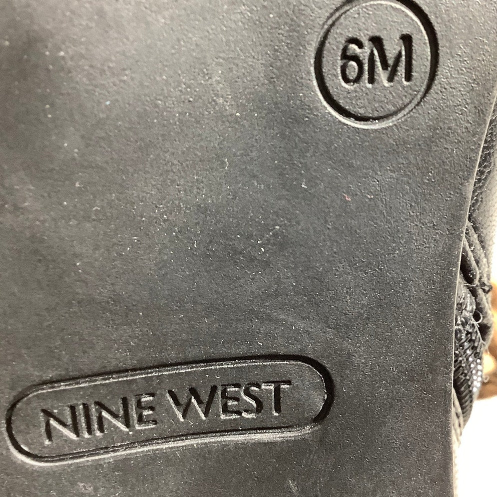 Nine West Black Penni Sherpa-Lined Ankle Boots Women’s 6M — Combat, Winter, Moto