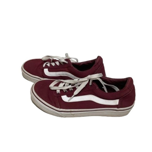 Vans Maroon and White Sneakers Size 6.5 - Skater, Casual, Streetwear