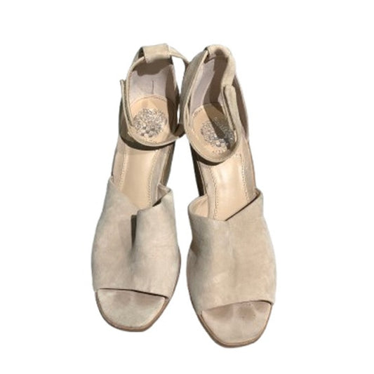 Vince Camuto Deedoriana Wedge Sandals Women’s 7.5M – Leather, Neutral, Comfy