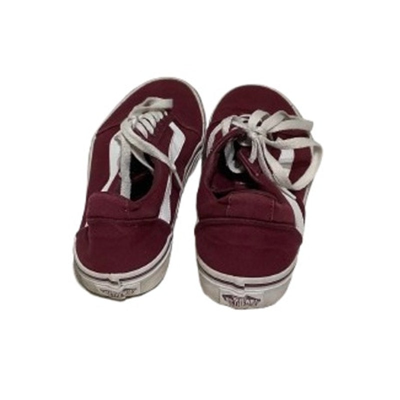 Vans Maroon and White Sneakers Size 6.5 - Skater, Casual, Streetwear