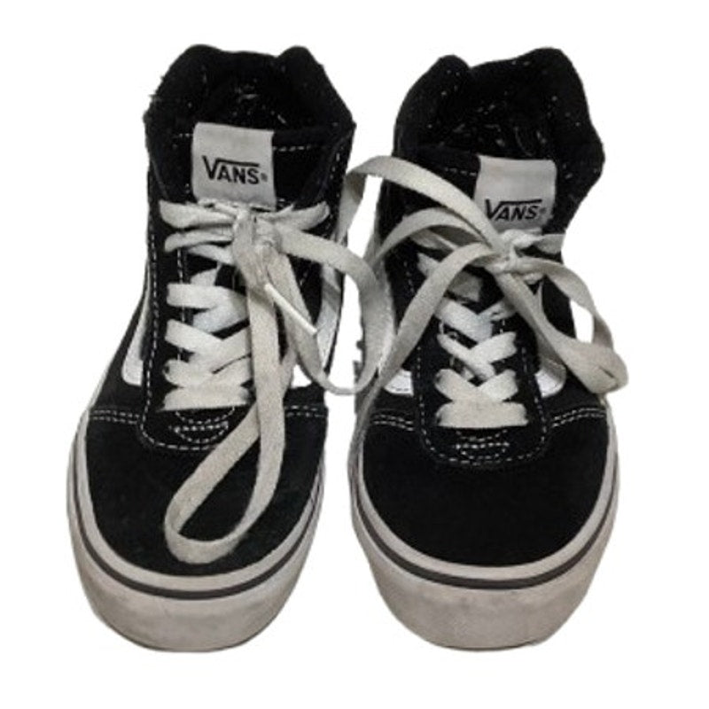 Vans Youth Black & White High-Top Sneakers Size 1 - Skate, Streetwear, Classic