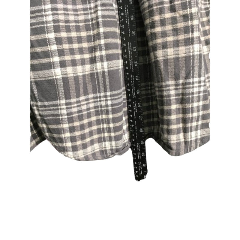 Woolrich Men's Gray Flannel Shirt Size L – Grunge, Outdoorsy, Cozy
