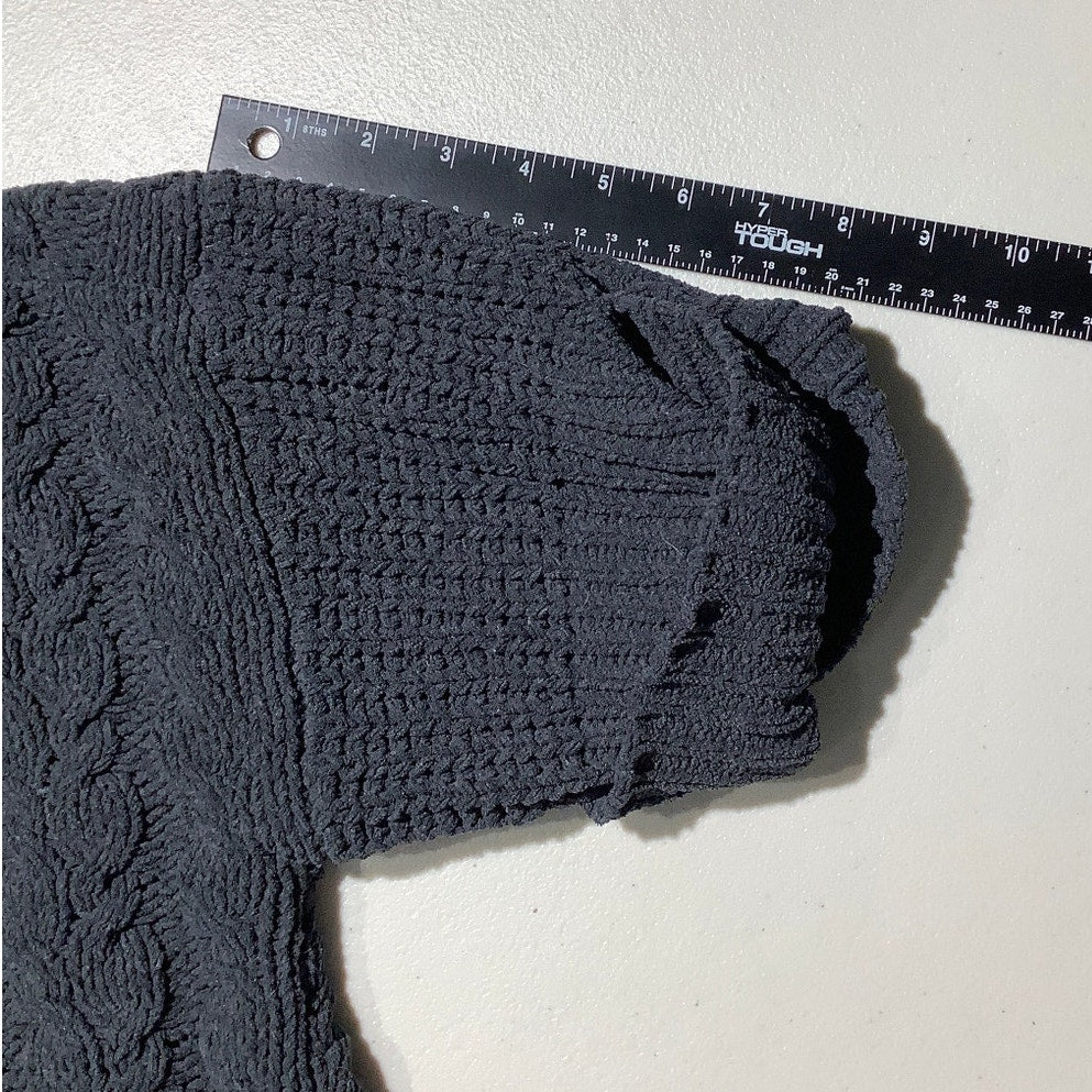 POL Dark Gray Chunky Knit Sweater Women S — Oversized, Cozy, Boho
