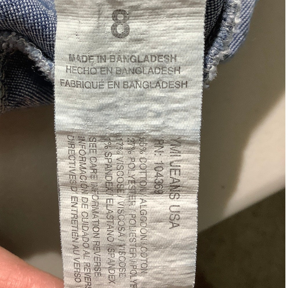 YMI Girl Skinny Jeans Child Size 8 – Denim Blue, Stretch, Casual