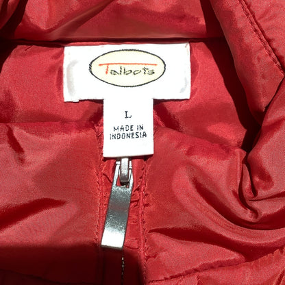 Talbots Red Quilted Puffer Vest Women’s Size Large — Preppy, Casual, Layered