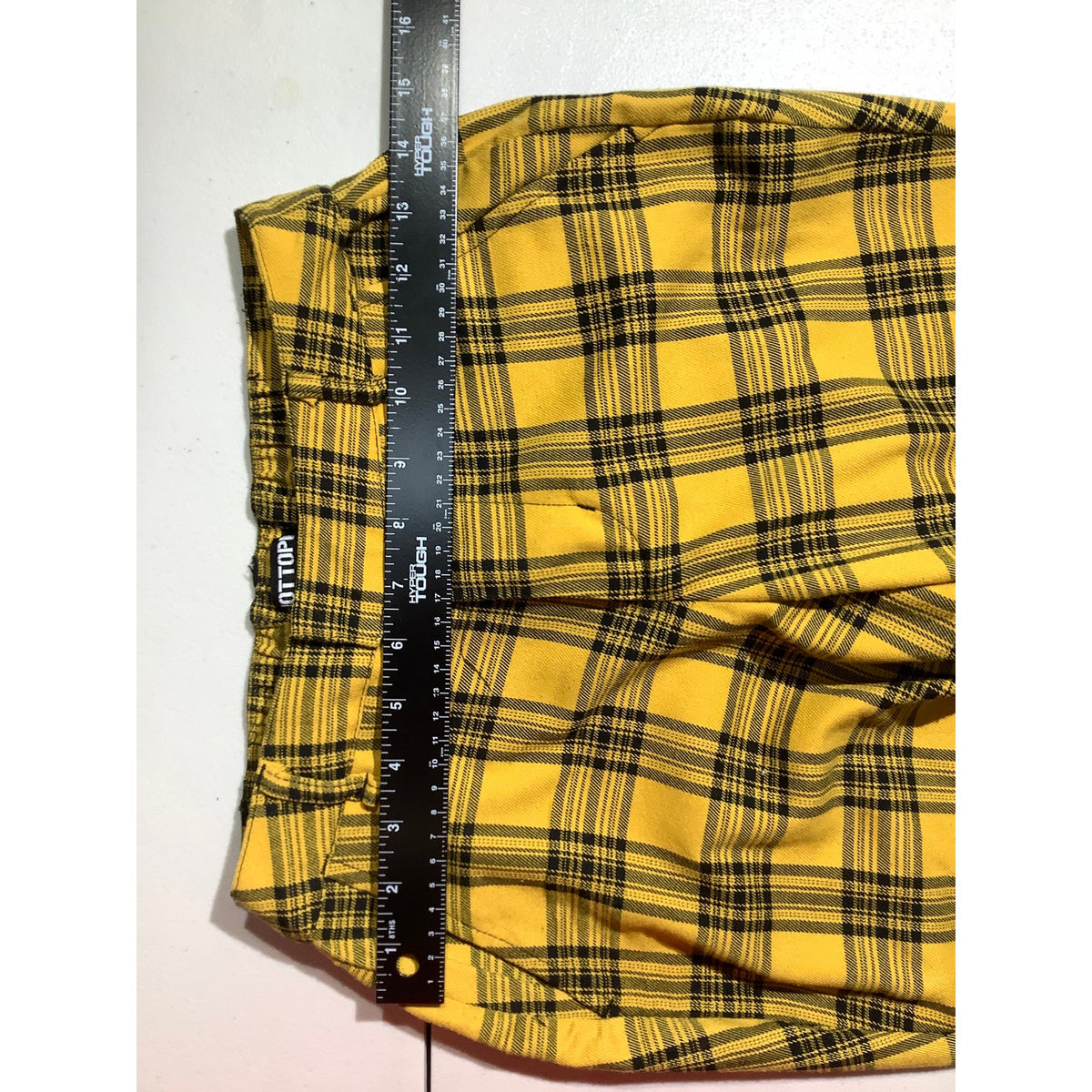Hot Topic Women's XS Yellow Plaid Cropped Ankle Punk Goth Y2K Pants
