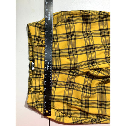 Hot Topic Women's XS Yellow Plaid Cropped Ankle Punk Goth Y2K Pants