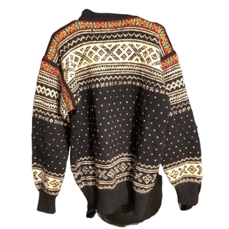 Noise Knit Wool Cardigan Black Multi-Color – Vintage, Nordic, Button Front