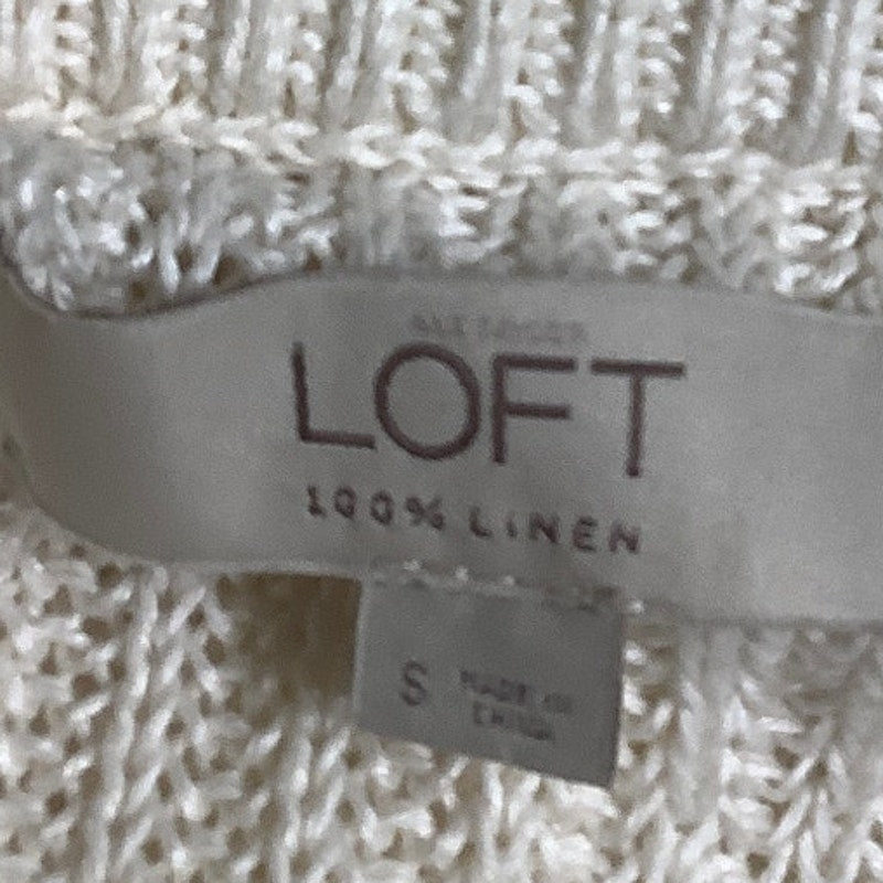 Loft Cream Linen Knit Sweater, Size S – Minimalist, Cozy, Lightweight