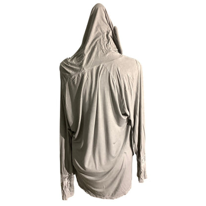 POL Light Gray Mineral Wash Hooded Top Women’s Size S— Boho, Casual, Lightweight