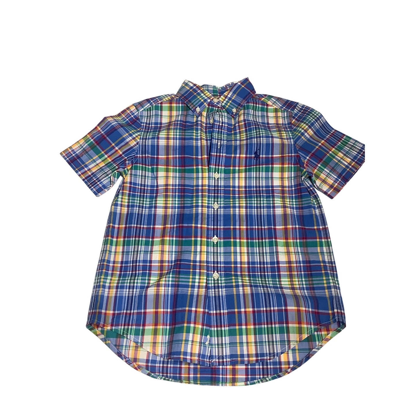 Ralph Lauren Boys' Small (8) Short Sleeve Dress Shirt – Casual, Button-Up, Plaid