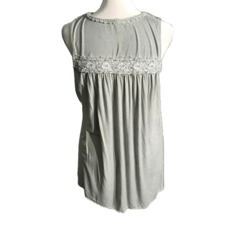 POL Light Gray Sleeveless Top Size S - Boho, Cottagecore, Feminine