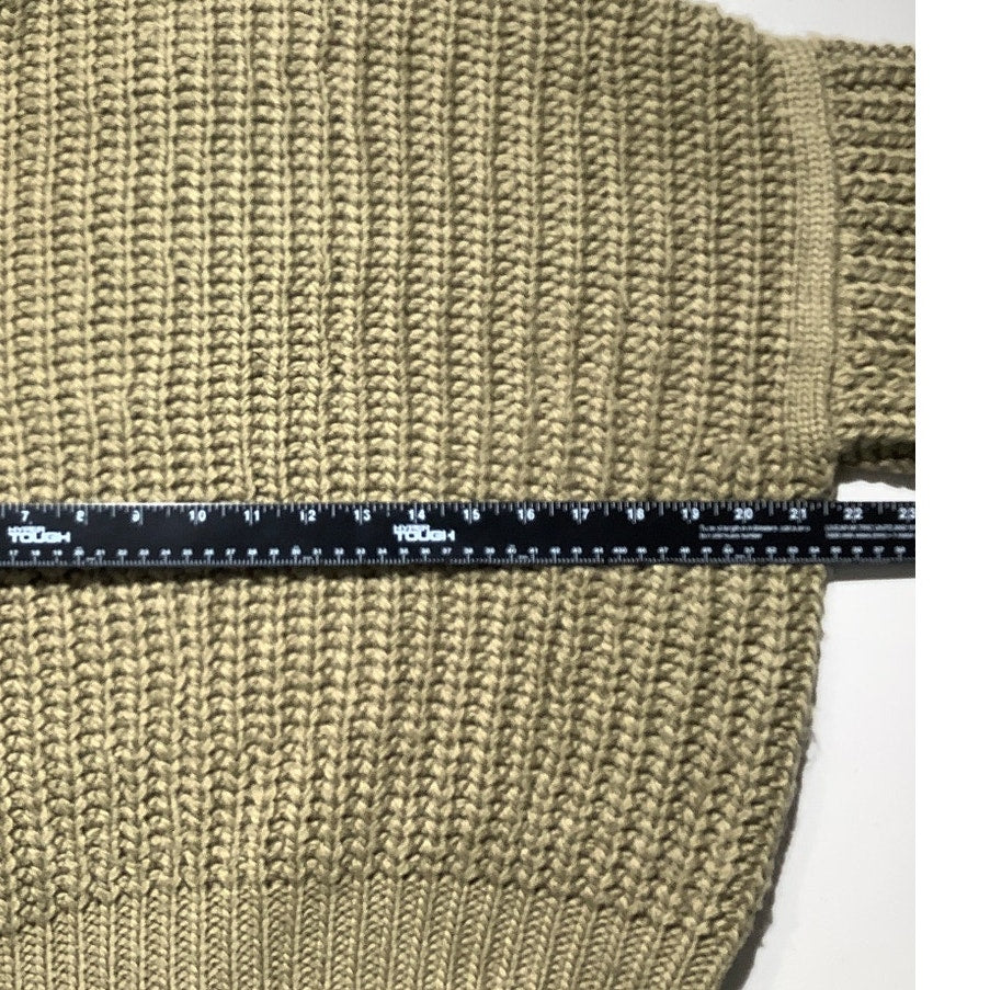 POL Olive Green Chunky Knit Hoodie Sweater Women S — Oversized, Cozy, Boho