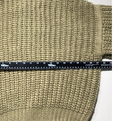 POL Olive Green Chunky Knit Hoodie Sweater Women S — Oversized, Cozy, Boho