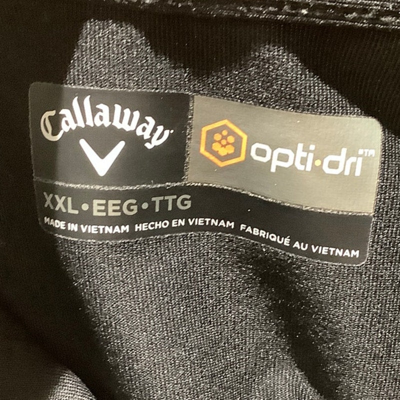 Callaway Golf Black Performance Polo Men’s Size XXL — Opti-Dri, Casual, Athletic