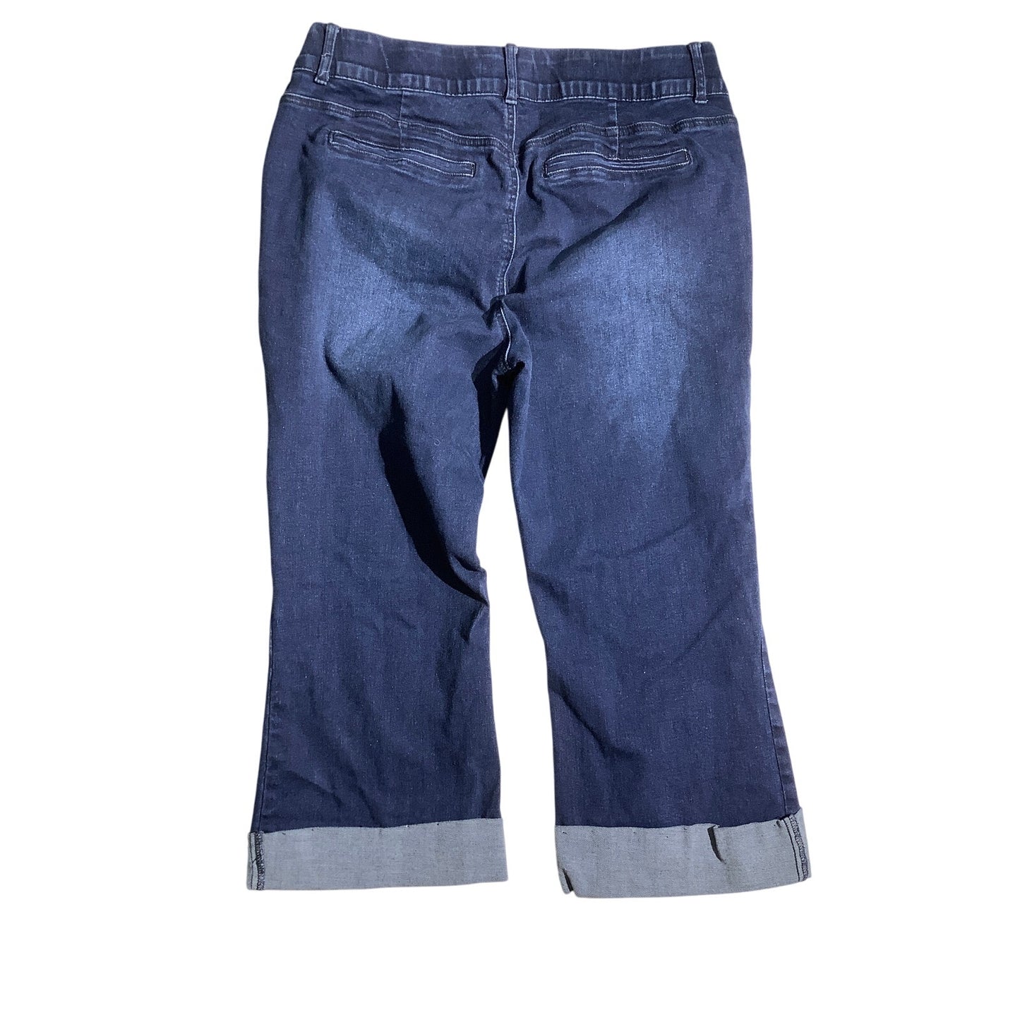 Indigo Poppy Dark Denim Capris Women’s Size 14 – Casual, Relaxed, Cuffed