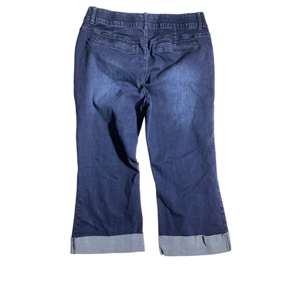 Indigo Poppy Dark Denim Capris Women’s Size 14 – Casual, Relaxed, Cuffed