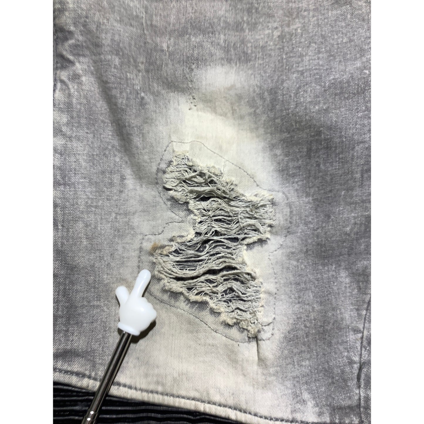 Decibel Distressed Jeans Men’s Size 36W 32L — Moto Style, Zip Detail, Slim Fit