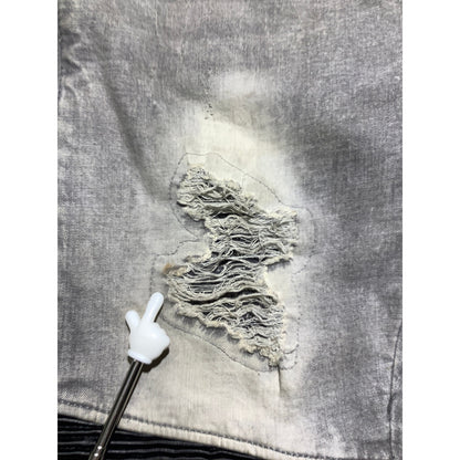 Decibel Distressed Jeans Men’s Size 36W 32L — Moto Style, Zip Detail, Slim Fit